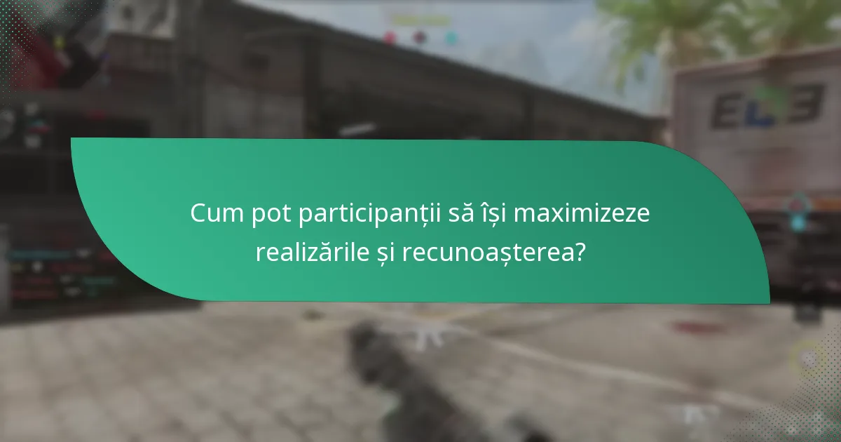 Cum pot participanții să își maximizeze realizările și recunoașterea?